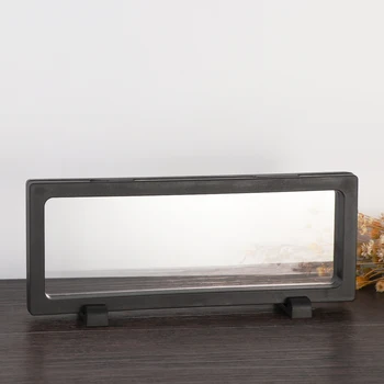3D Plutitoare Cadru Caseta de Umbra Caz de Afișare Monedă Cutie de Bijuterii Display Show Caz Cu Dreptunghi de Bază 23x9cm