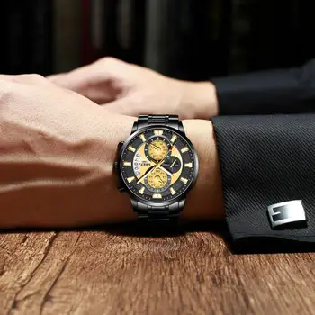 NIBOSI 2020 Noua Moda mens Ceasuri cu Top din Oțel Inoxidabil, Marca Sport de Lux Quartz Cronograf Bărbați Relogio Masculino