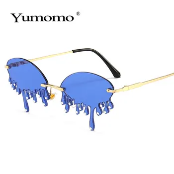 Noua Moda fără ramă de ochelari de Soare pentru Femei Vintage Unic Lacrimi Forma Steampunk ochelari de Soare de sex Feminin Gafas Nuante UV400 Oculos Feminino