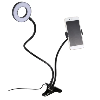 Selfie Lumină Inel Flexibil cu Suport de Telefon Mobil Leneș Suport Lampa de Birou cu Led-uri pentru Youtube Live Stream Birou Așa mai Departe