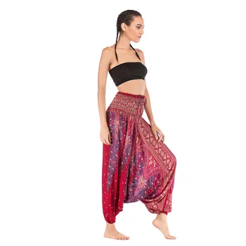 2020 Femei Jambiere De Yoga Yoga Pantaloni Poliester Elastic Femei Casual Pierde Yoga Pantaloni Largi Boho Aladdin Salopeta Pantaloni Harem