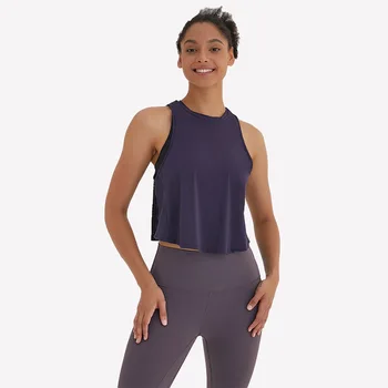 Moda 2020 fără Mâneci tricou de Sport Scurtat Yoga Rezervor de Top de sex Feminin pentru Fitness Femei Haine Sport Vesta Trening, Maiou