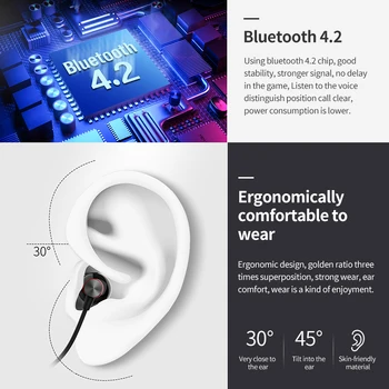 Wireless Căști Bluetooth Stereo Pentru Căști Sport Rezistent La Apa Atracție Magnetică Cască Bluetooth Pentru A Rula