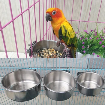 1buc Animale de companie Păsări Alimentatoare Papagal Metal Cupe Container Cu Bol Alimentar Pentru Macaw Greys Papagal Papagalul Colivie Accesorii