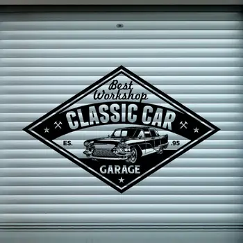 Vintage Clasic Masina De Garaj De Reparații De Perete Autocolant Decal Auto Atelier De Reparații Auto, Arta De Perete Decor A00962
