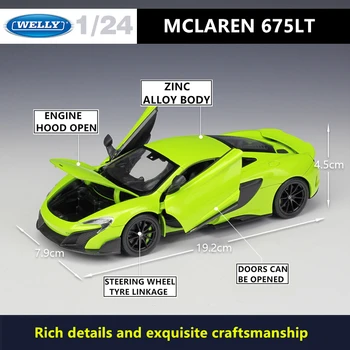 WELLY 1:24 MCLAREN 675LT masina sport aliaj model de masina meserii decor colecție de instrumente de jucărie cadou
