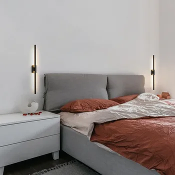 Minimalist Fâșie Lungă Lămpi de Perete Moderne Nordic Living Fundal de Perete Dormitor Lampă de Noptieră Hotel Coridor LED Lumini de Perete
