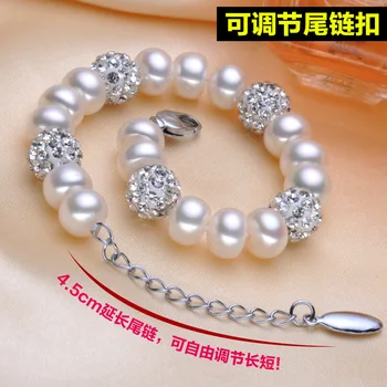 Real Naturale de apă Dulce Pearl Brățară Bratari pentru Femei Argint 925 Lut Perle Bijuterii brățară cadou de crăciun