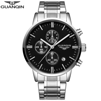GUANQIN brand ceasuri ceas Cronograf oameni de afaceri impermeabil 2018 bărbați ' s ceas din oțel de sex masculin Ceas Om Relogio Masculino O