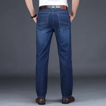 NIGRITY 2019 Primăvară Noi Modele de Oameni de Afaceri Clasic de Agrement Blugi Stiluri de Bază Direct la Pantaloni de Calitate, Pantaloni Plus Dimensiune 28-42