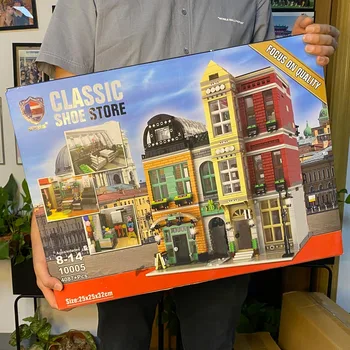 City Street View Expert Creator Lustragiu Street Store Moc Modular Model Blocuri Caramizi 4087pcs Jucării de Crăciun Cadouri