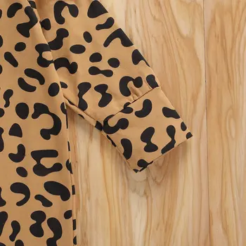 Copil nou-născut Fete Leopard Romper Copil Maneca Lunga O de gât Casual-O singură Bucată Salopeta 2020 Toamna Sleepwear Haine de Moda