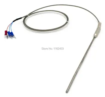 FTARP08 tip PT100 1m metal împletitură cablu de 150 mm sondă flexibilă cap RTD senzor de temperatură cu diametrul de 3mm 4mm 5mm 6mm WZPK-191