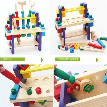 Copii Puzzle din Lemn cu Mâinile-pe Șurub Și Piuliță Combinație Jucării de Interacțiune Părinte-copil Multifunctional Joycreative Instrument Masa