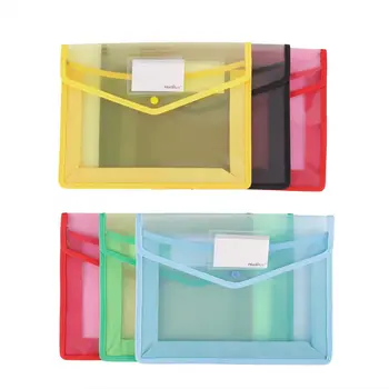 6pcs Plastic Fișier Portofel A4 Fișier Portofel Document Folder Buzunare Învăluie cu Slot pentru Card Impermeabil Folder Organizator Fișier Saci