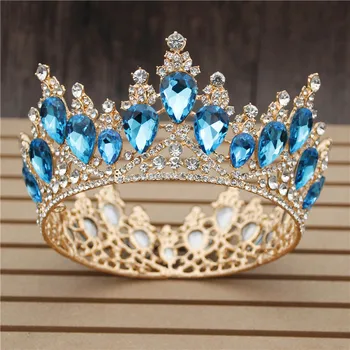 Multicolor Nunta de Cristal Crown Royal Regina King Mireasa Diademe și Coroane de Bal Concurs de Cap Ornamente de Păr Bijuterii Accesorii