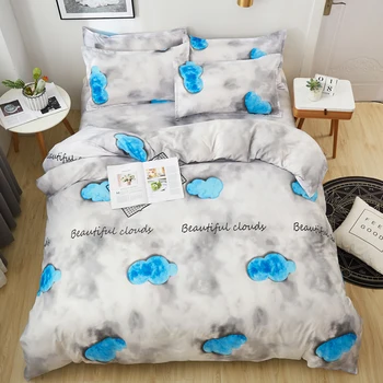 Home textile AB partea set de pat gri geometrice lenjerie de pat housse de couett copil set lenjerie de pat albastru lenjeria de pat duvet cover set foaie