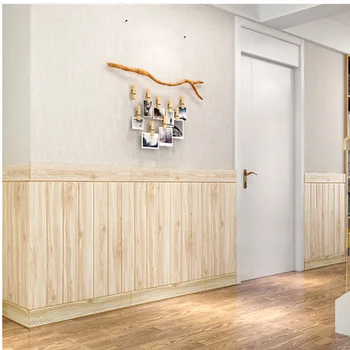3D imitație de lemn autocolante de perete camera de zi tapitat cu pereți din lemn lambriuri tavan auto-adeziv tapet