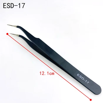 9 buc/set Anti-static ESD Pensete din Oțel Inoxidabil de Întreținere a Instrumentelor Industriale de Precizie Direct Curbat Pensete Instrumente de Reparare