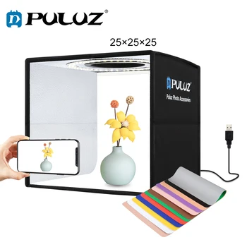 PULUZ 25cm Lightbox Pliere Mini Studio Foto Cutie de Lumină Fotografie de Iluminat de Fotografiere Cort Cutie kituri&6 documente de referință/12colors
