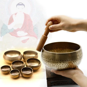 Budismul Tibetan Singing Bowl Mână Ciocanul Yoga Cupru Chakra Meditație Cadou Relaxa Sunet Liniștitor Meditație Specialiști