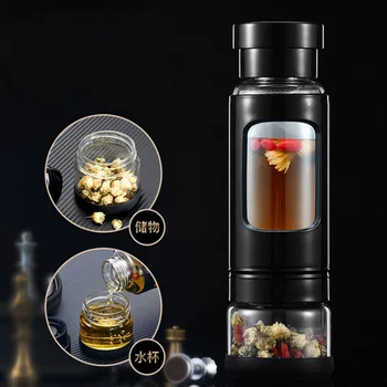 KAXIFEI de Înaltă calitate 430 ML Sticlă de apă cu ceai infuser ceai de apă sticlă rezistent la căldură 4 culori