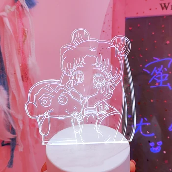 Creion Chin-shan Sailor Moon Lumina de Noapte Acțiune Figura Desktop Acasă Dormitor Copii Iluminat Interior Decor Lampa 5227
