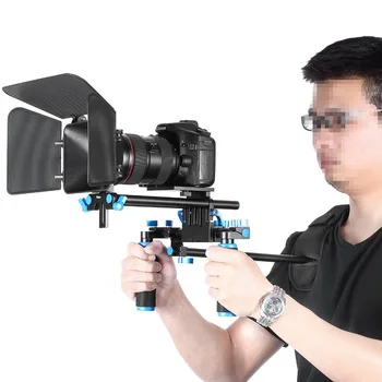 Neewer Film Video Face Rig Set Kit de Sistem:Umăr Monta+15mm Feroviar Sistemul de Rod+Matte Box pentru Canon/Nikon/Sony/Pentax DSLR
