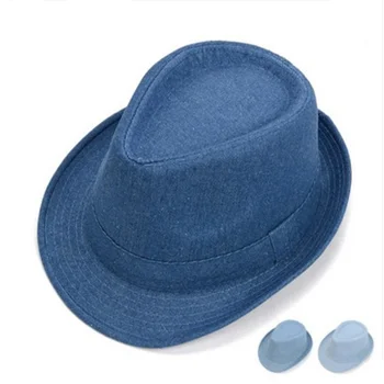 Clasic Denim Top Fedora Hat Pentru Barbati Steampunk Formale Domnul Dickens Costum De Pălării În Aer Liber Zgârcit Refuz Capace