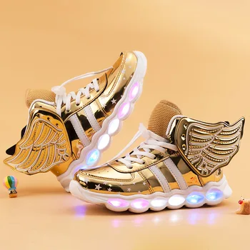 Cizme copii 2020 Luminos Aripa Adidași Băiat Fată de Lumină LED Pantofi cu Lumina Stralucitoare Copii Pantofi Copii Condus Adidași de Brand