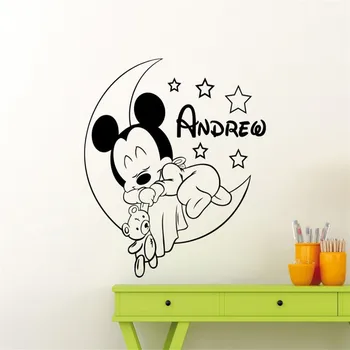 Desene Animate Drăguț Mouse-Ul Autocolant De Perete Camera Pentru Copii Decor Dormitor Pentru Copii Imagini De Fundal De Perete Decalcomanii De Arte