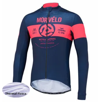 Iarna cu maneca lunga Jersey Ciclism Jacheta Ropa ciclismo Biciclete echipa pro Bike Îmbrăcăminte maillot Morvelo Thermal Fleece Mens 2019