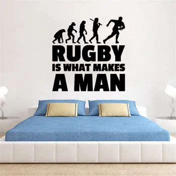 Rugby Evoluția Perete Autocolant Joc de Sport, Sala pictură Murală, Dormitor Poster Mural Art Viny Decor WL1683