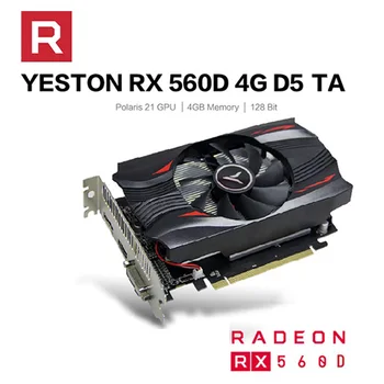 Yeston Radeon mini RX560D GPU 4GB GDDR5 TA 128bit Desktop pentru Jocuri de calculator Grafică Video suport Carduri VGA/DVI-D/HDMI, PCI-E 3.0