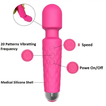 De Sex Feminin Magic Wand Massager Electrice Fără Fir Multi-Viteza Vibrator Rezistent La Apa Hitachi Motor