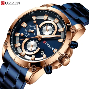 CURREN Design Creativ Bărbați Ceasuri de Lux Cuarț Ceas de mână cu Oțel Inoxidabil Cronograf Ceas Sport de sex Masculin Ceas Relojes