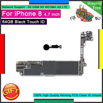 Pentru IPhone 8 Placa de baza 64GB Original Logica Bord Negru, Touch ID Butonul Home Deblocat Bune de Lucru Placa de baza Testat Placa