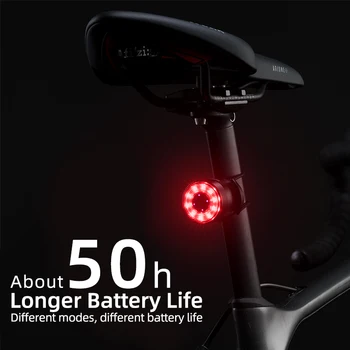 ROCKBROS Biciclete Coada Lumina de Biciclete din Spate Lumina de Ciclism de Încărcare USB rezistent la apa-Spate, Lumina 7 Culori Accesorii pentru Biciclete T1