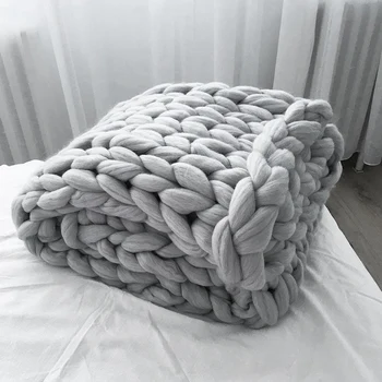 Chunky Tricot Pătură Manual De Moale Tricotat Arunca Pat Dormitor Decor Voluminoase Canapea Decor Aer Condiționat Pătură Pătură Canapea