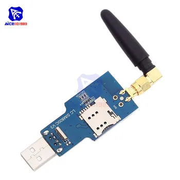 Diymore USB GSM Serial GPRS Wireless SIM800C Module Quad-Band cu Bluetooth 2.4 GHz SMA Antenă pentru Arduino Smartphone CH340G