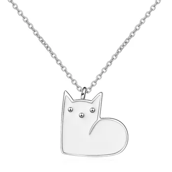 Simplu argint 925 Seturi de Bijuterii Minunate Animale Pisica Cravată Colier Cercei Stud Pentru Femei Fata de Partid Cadouri
