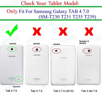 Greutate de lumină litchi SM-T231 Stand Cazul Folio Pentru Samsung Galaxy Tab 4 7.0 SM T230 T231, SM-T230 7Inch din Piele PU Capac Flip Shell
