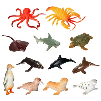 Mini 12buc/set Marine cu Plastic Model Animal de Jucărie Figura Creaturi Ocean Delfin Jucărie pentru Copii cel Mai bun Model de Cadou Pentru Copii Copii