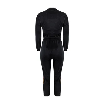 Plus Dimensiune 3xl 2 Bucata Set Femeile Sequine Catifea Top+Pantaloni Lungi de Trening Femei Toamna Și Wonter Sportwear Costum Pentru Femei