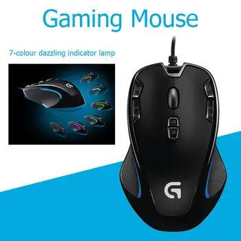 Logitech G300s Ambidextru Optical Gaming Mouse USB Cablu 9 Butoane 2500 DPI 7 Iluminarea Mouse-ului pentru Notebook PC