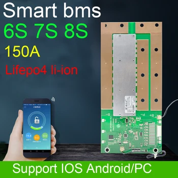 Smart 7S 8S 6S BMS 24V 150A 18650 Lifepo4, li-ion baterie de Litiu de protecție bord echilibru invertor Liion de control Bluetooth APP