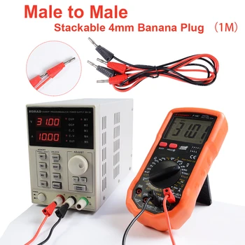 10buc pur cooper 4mm mascul la mascul banana plug cablu 16awg silicon de testare linie de putere multimetru test duce 50cm 100cm