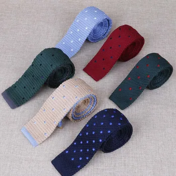 De înaltă Calitate pentru Bărbați Cravate Tricotat Cravate Brodate cu cap plat Îngust Ediție a Lega Accesorii Darul Tatălui 5cm Cravată subțire