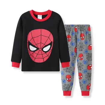 Pijamale copii Primavara cu Maneci Lungi Tricou+Pantaloni Sport Set de Desene animate Spiderman Copil Pijama Boy Fata de Copil Traverse Sleepwear 2-7T