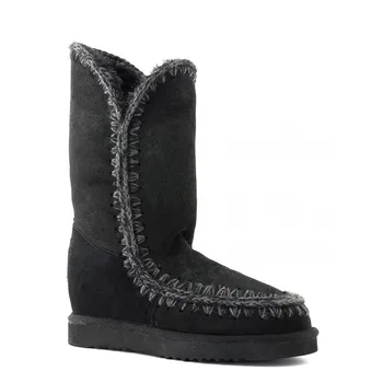 Moug de blană de iarna pentru femei snow ankle boots Original eschimos pană inaltime 29cm piele de oaie sutura fetei apartamente doamnelor pantofi